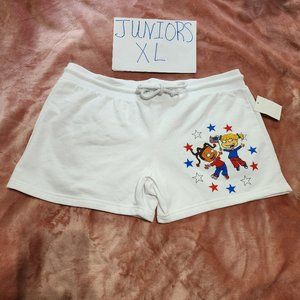 Juniors XL Nickelodeon Rugrats Angelica Susie American Flag Stars Pull On Shorts